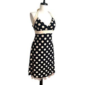Vintage Ruby Rox Y2k Babydoll Halter Dress L Polka Dot Pinup Coquette Rockabilly